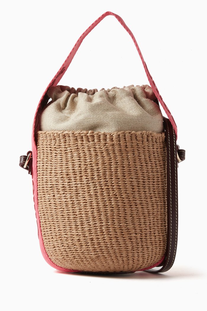 Small Woody Basket in Fair Trade Paper, Pink