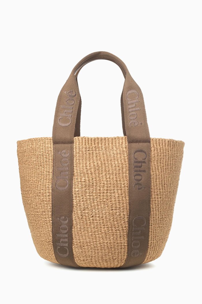 

Large Woody Tote Bag in Paper Raffia, Brown