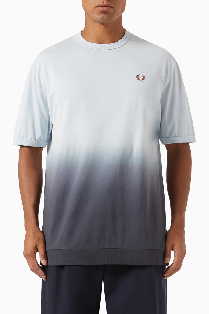 

Ombre Logo T-shirt in Cotton Jersey, Blue