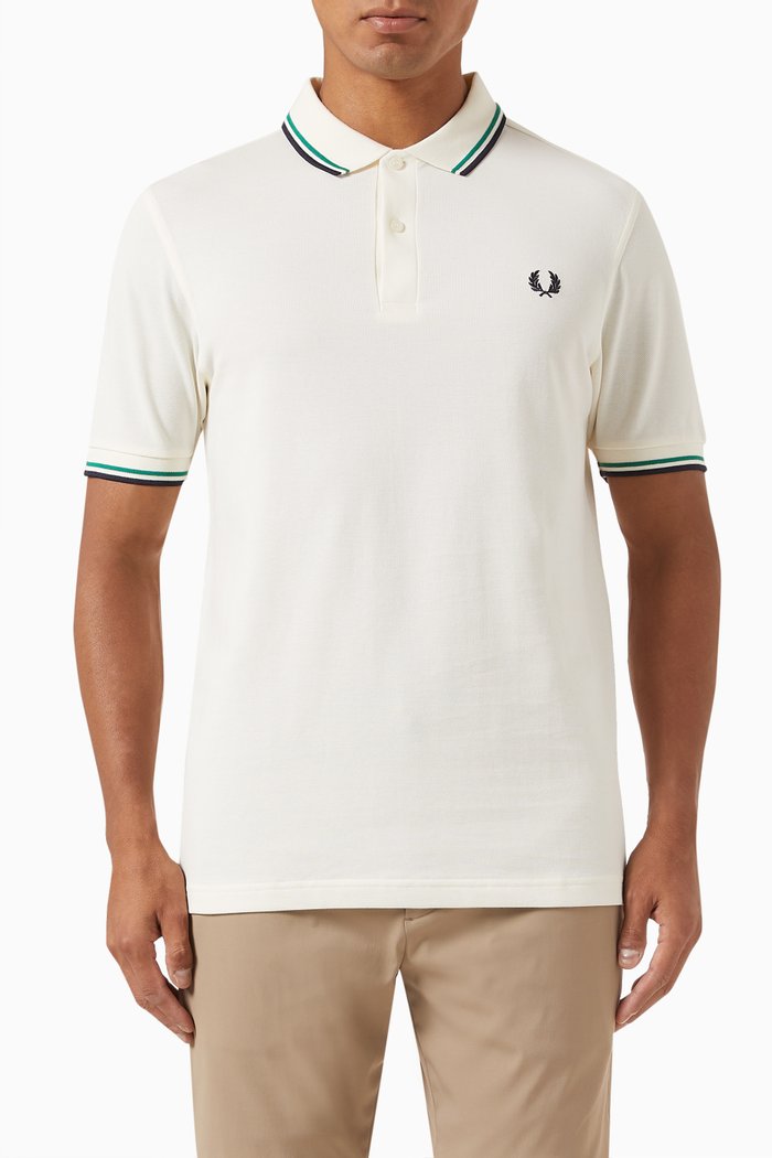 

Twin Tipped Polo Shirt in Cotton Piqué, White