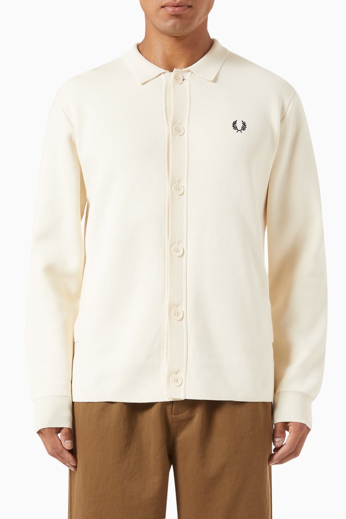 

Button Through Shirt in Interlock Cotton Knit, White