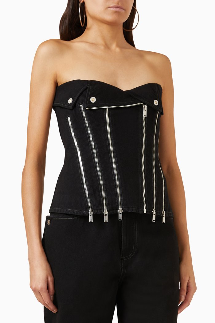 

Biker Corset in Denim, Black