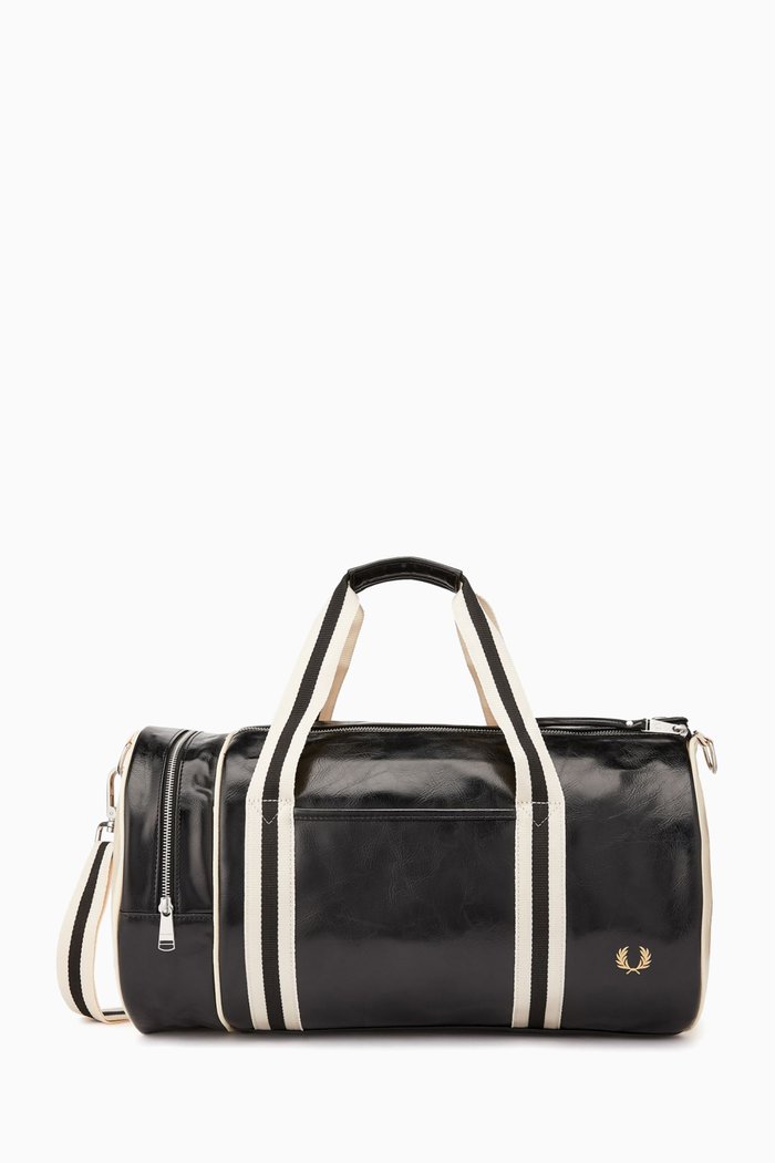 

Logo Barrel Bag in Faux-leather, Black