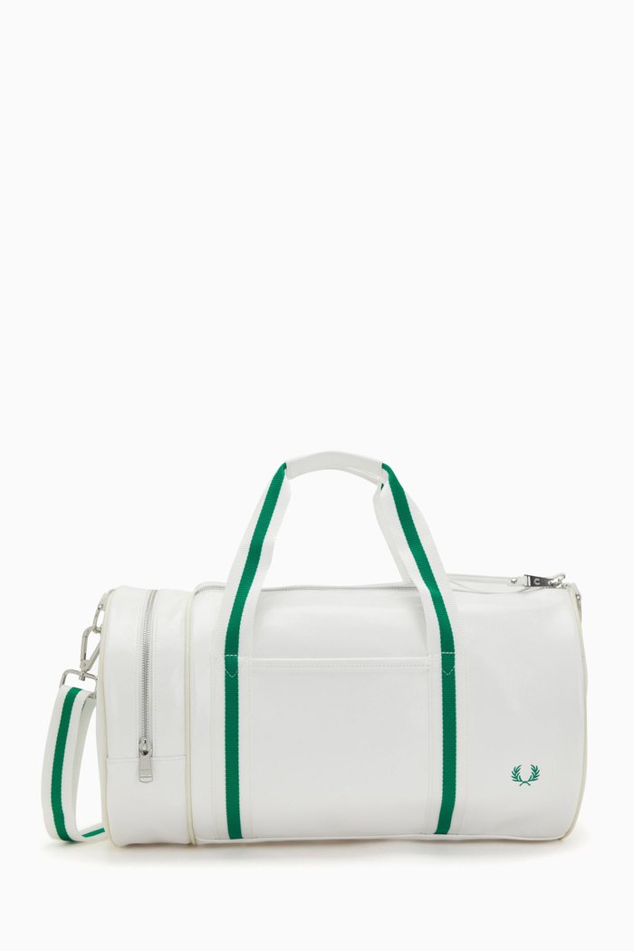 

Logo Barrel Bag in Faux-leather, White