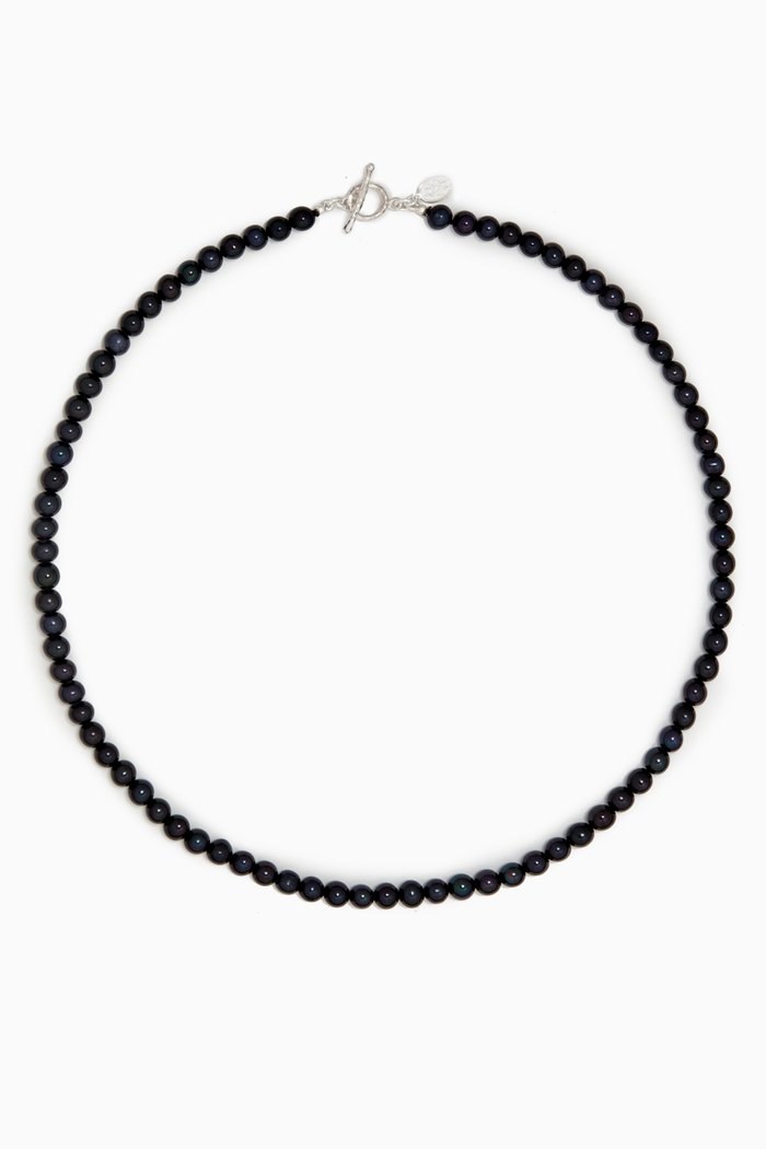

Freshwater Pearl Necklace in Sterling Silver, Black