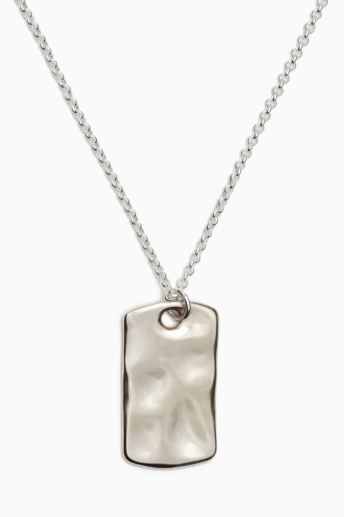 

Engravable Waterfall ID Tag Pendant in Sterling Silver