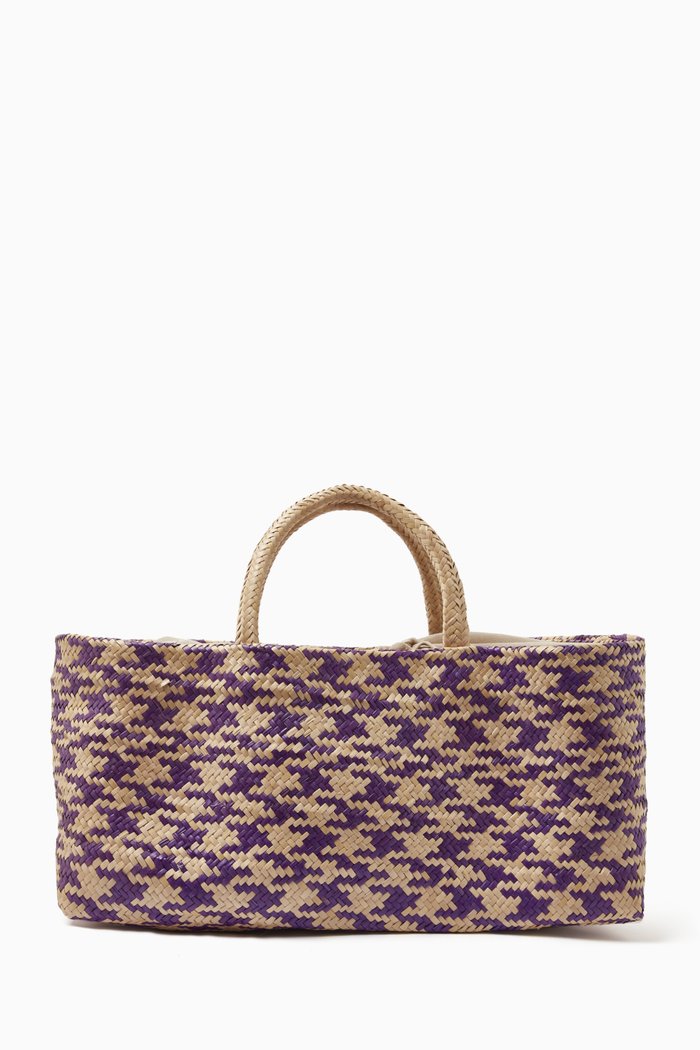 

Medium Johanne Tote Bag in Piacava Straw, Purple
