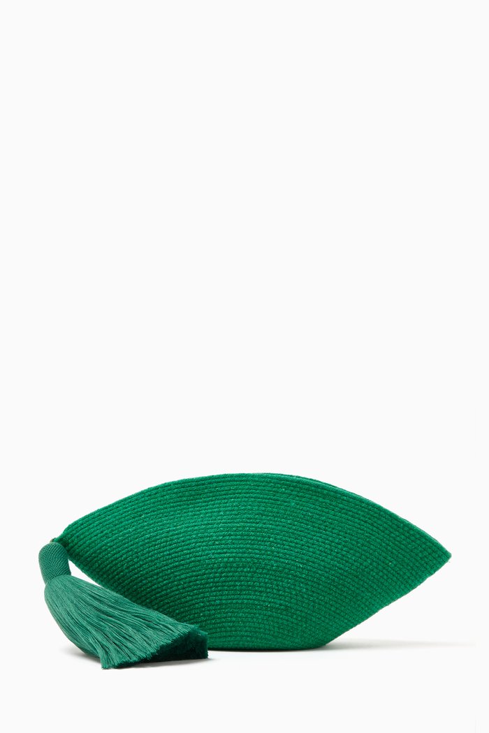 

Carissa Clutch Bag in Cotton Knit, Green