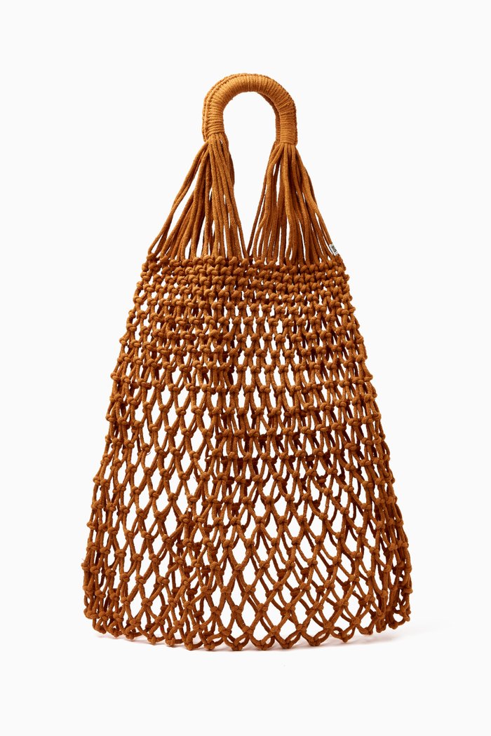

Alessandra Bag in Cotton Macramé, Brown