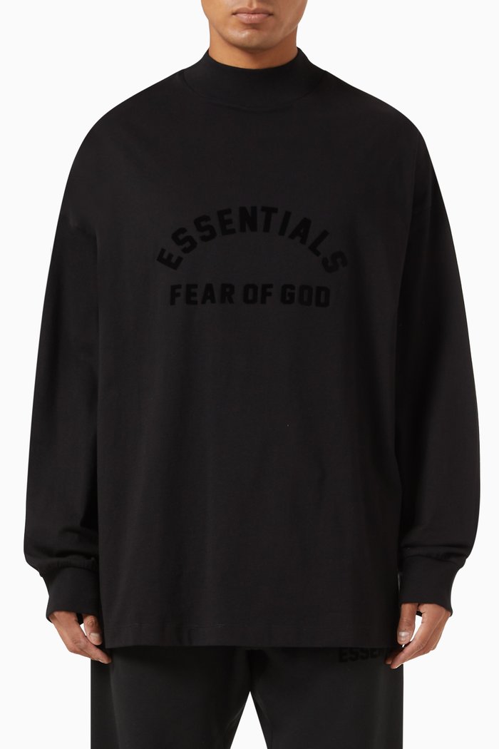 

Logo Long-sleeve T-shirt in Cotton-jersey, Black
