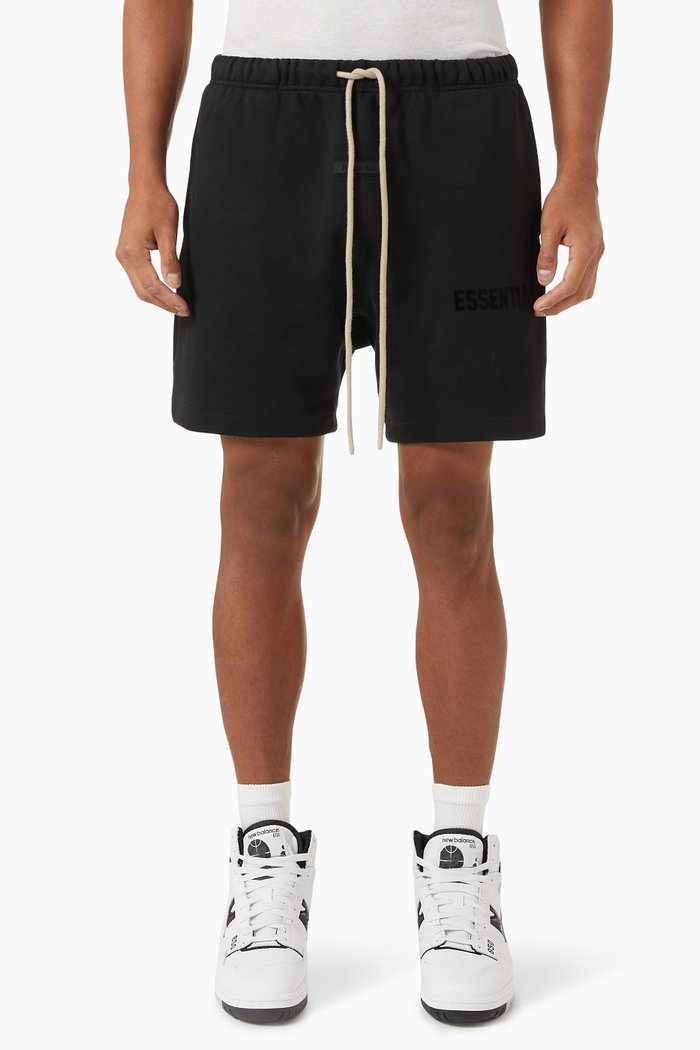 

Logo Sweatshorts in Cotton-blend Fleece, Black