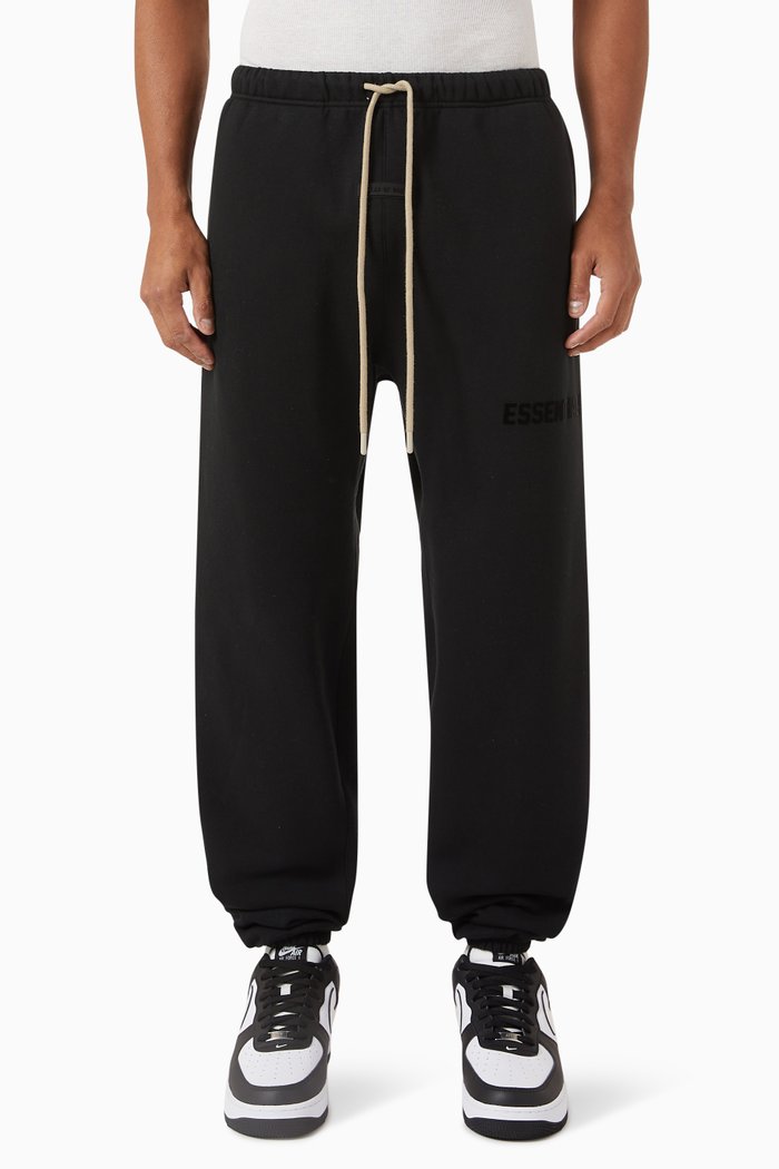 

Logo Sweatpants in Cotton-blend Fleece, Black