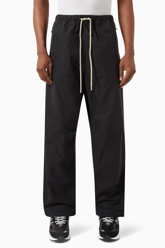

Relaxed Pants in Cotton-blend, Black
