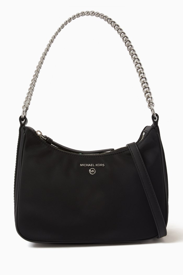 

Medium Jet Set Charm Convertible Pouchette in Nylon, Black