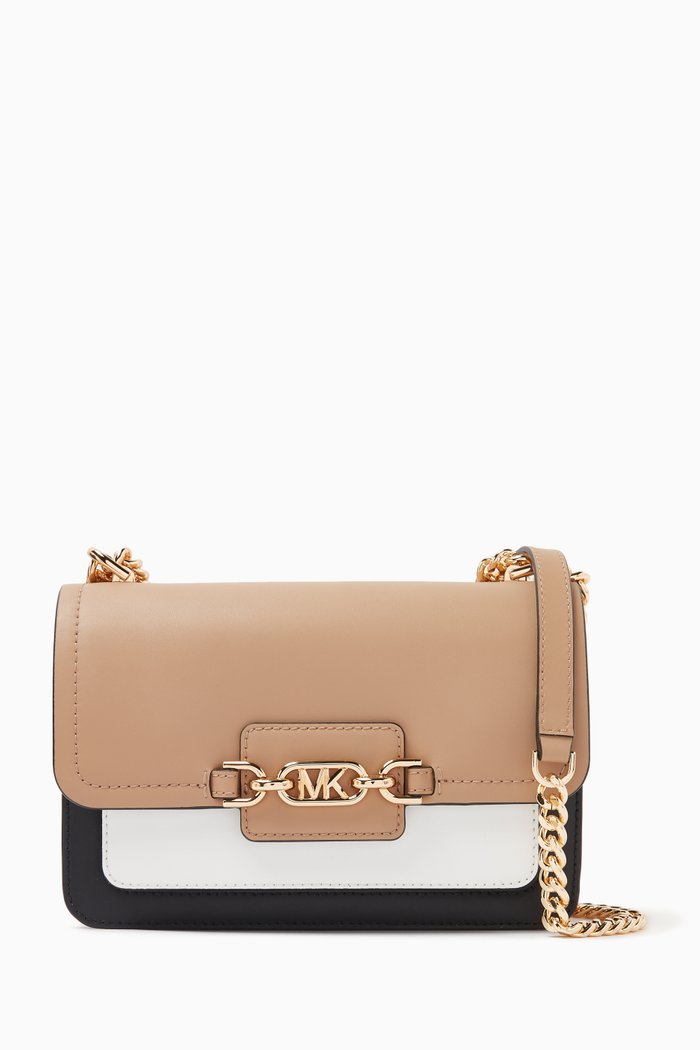 

Large Heather Shoulder Bag in Smooth Leather, Black