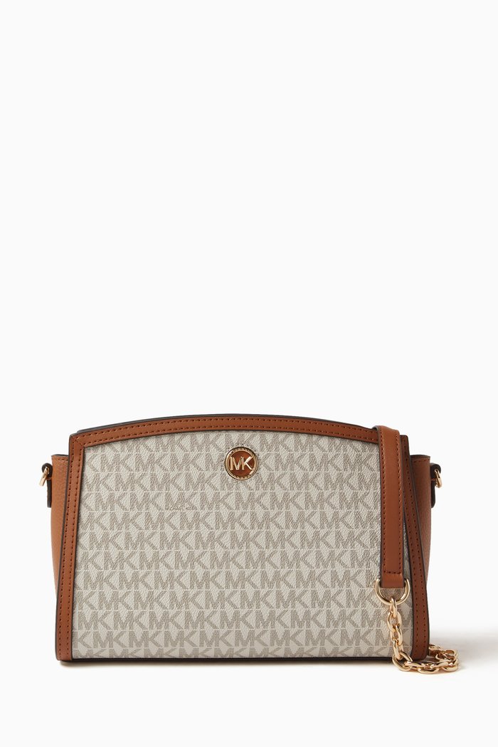 

Large Chantal East West Bag in Monogram Canvas, White
