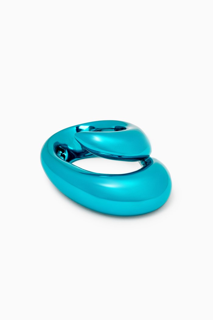 

Abstract Ring in Rhodium-finish 18kt Gold, Blue