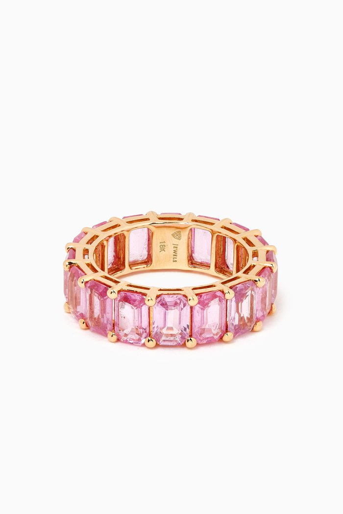 

Sapphire Ring in Rhodium-finish 18kt Gold, Pink