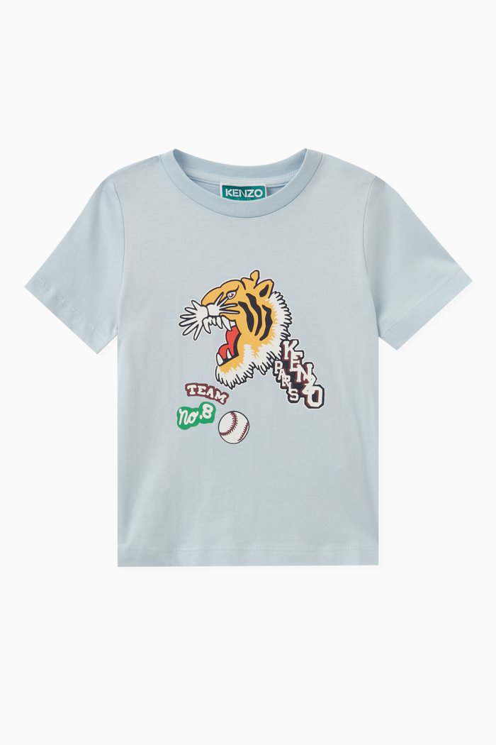 

Graphic Print T-shirt in Organic Cotton, Blue
