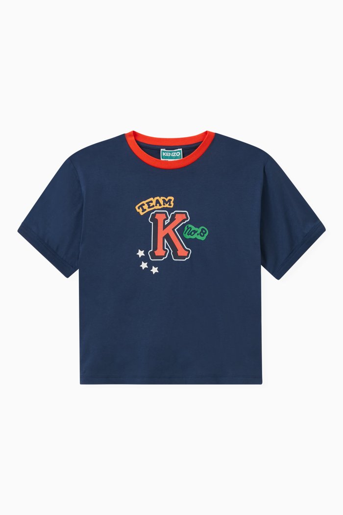 

Graphic Print T-shirt in Organic Cotton, Blue