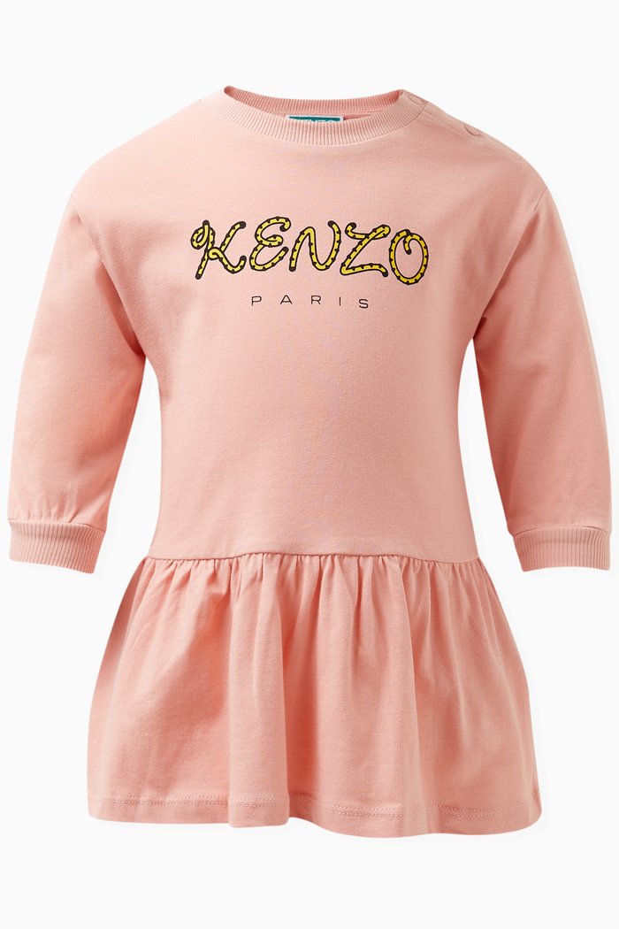 

Logo-print Dress in Cotton, Pink
