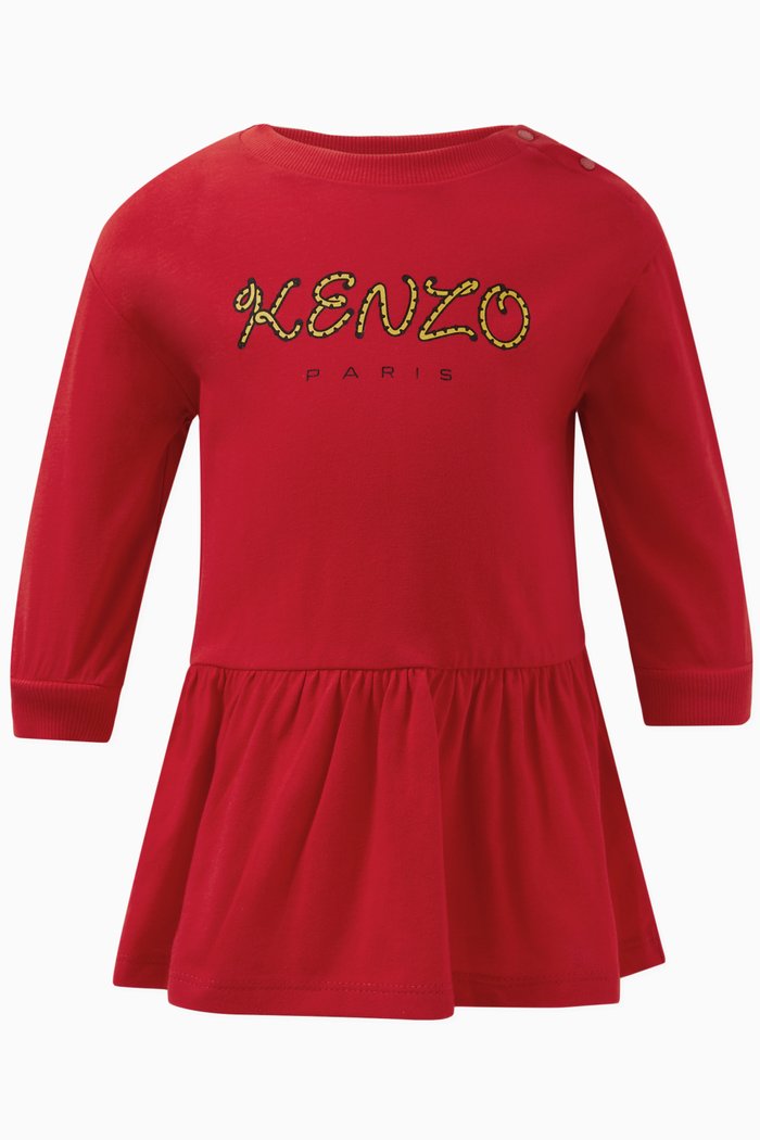 

Logo-print Dress in Cotton, Red