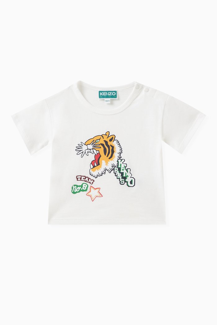 

Tiger Logo T-shirt in Cotton, White