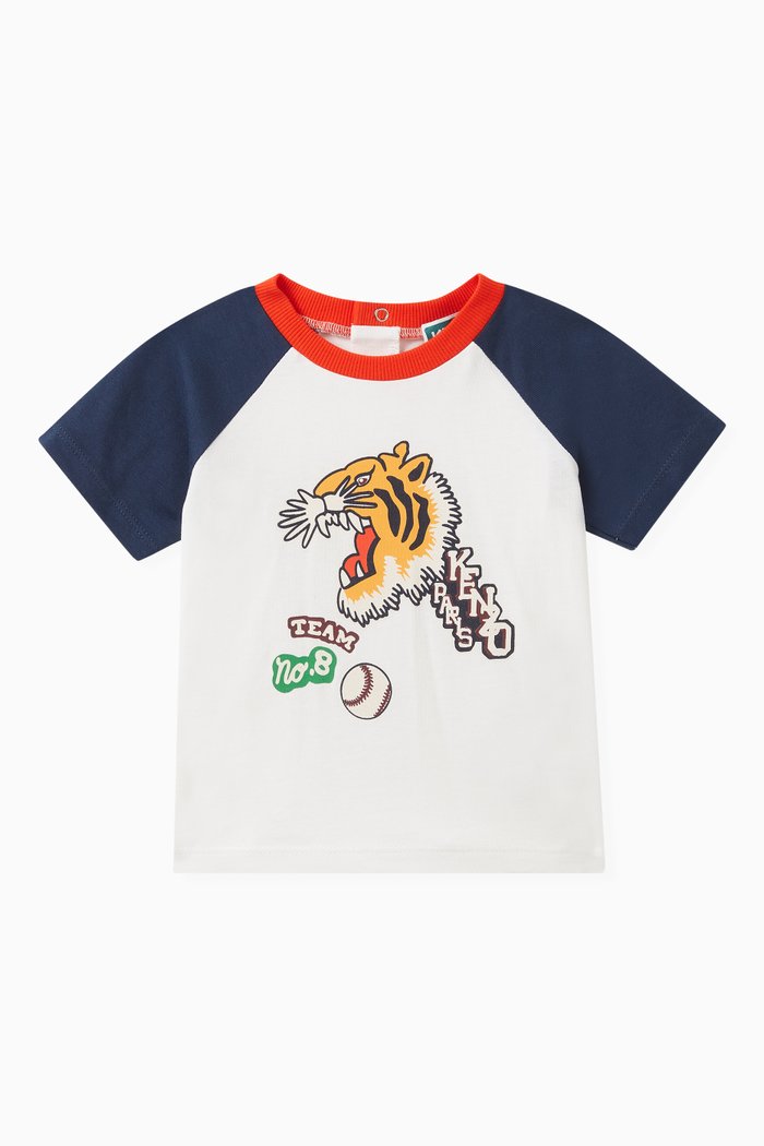 

Tiger-print T-shirt in Cotton, White