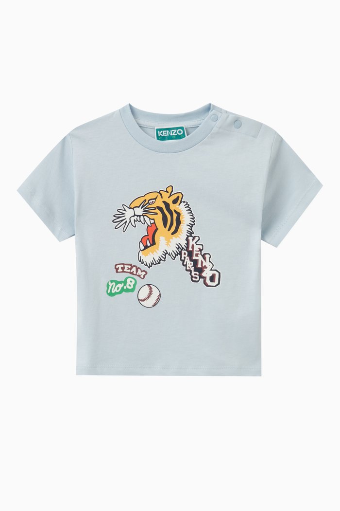 

Graphic Print T-shirt in Cotton, Blue