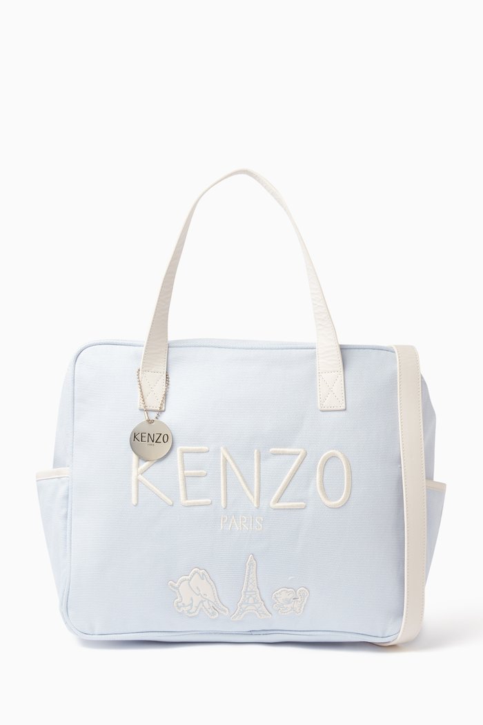 

Logo Diaper Bag in Cotton Canvas, Blue