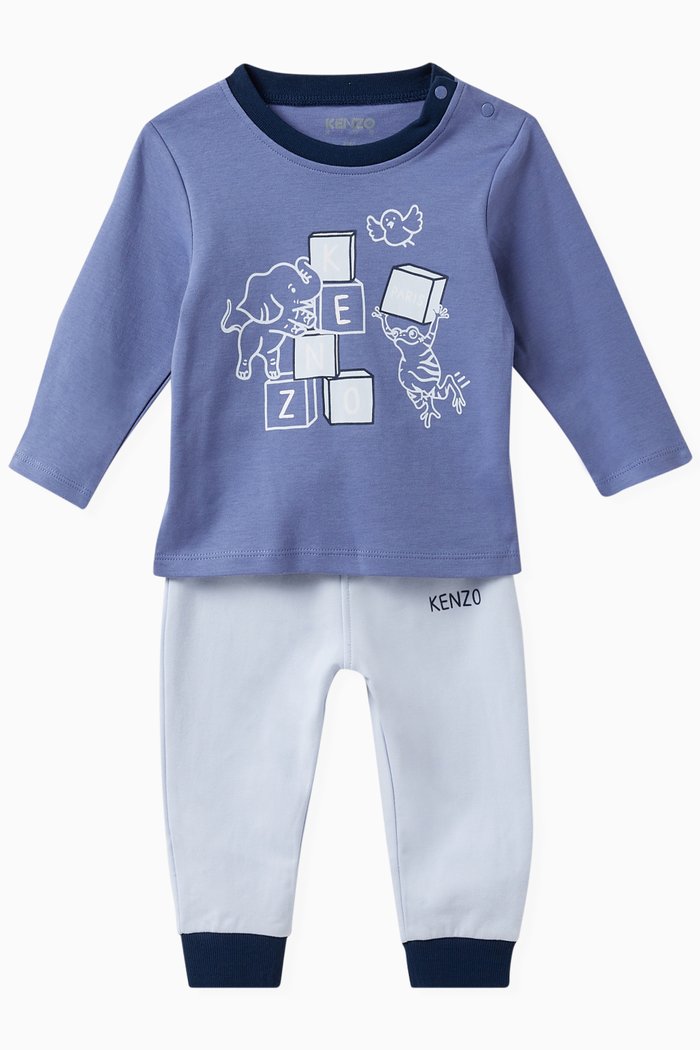 

Animal-print Tracksuit in Cotton, Blue