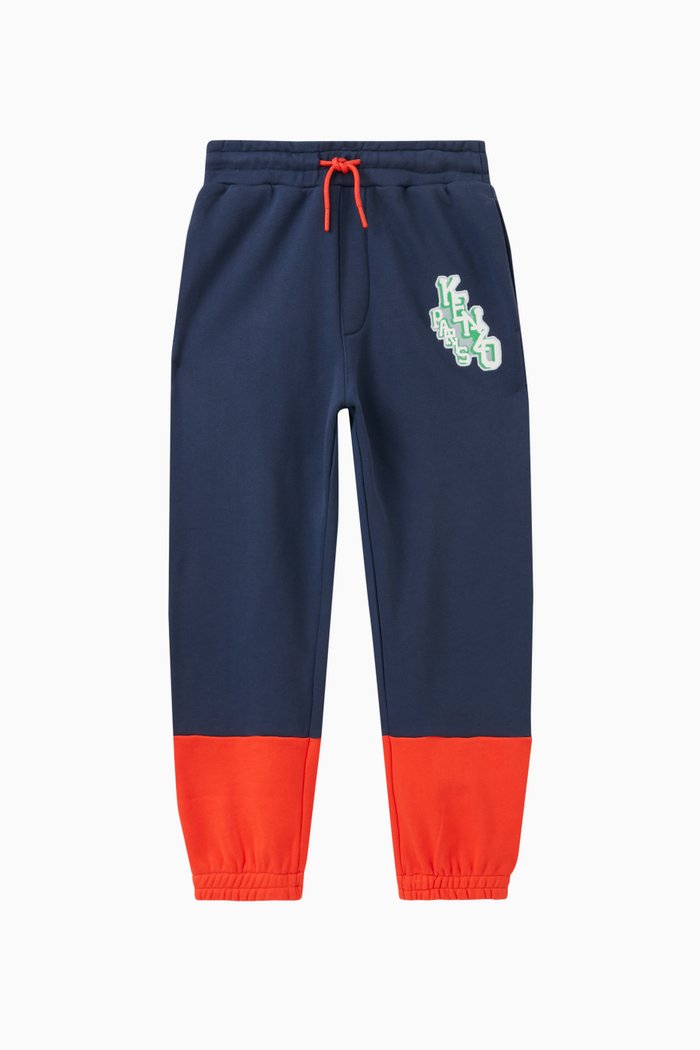 

Colour-blocked Logo Joggers in Cotton, Blue