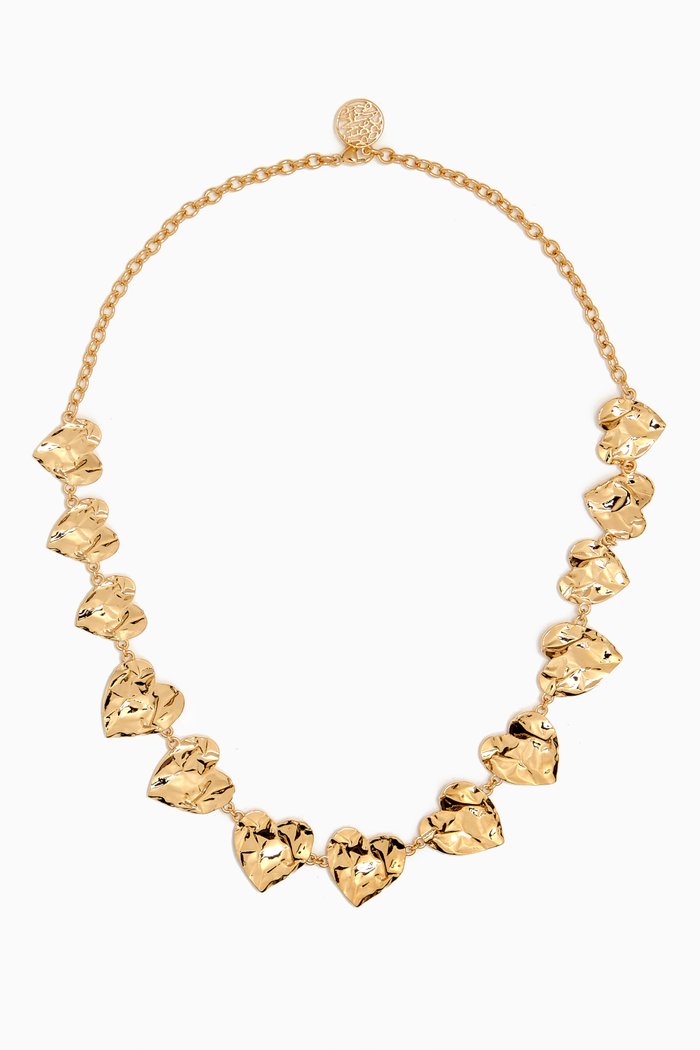 

Crushed Heart Necklace, Gold