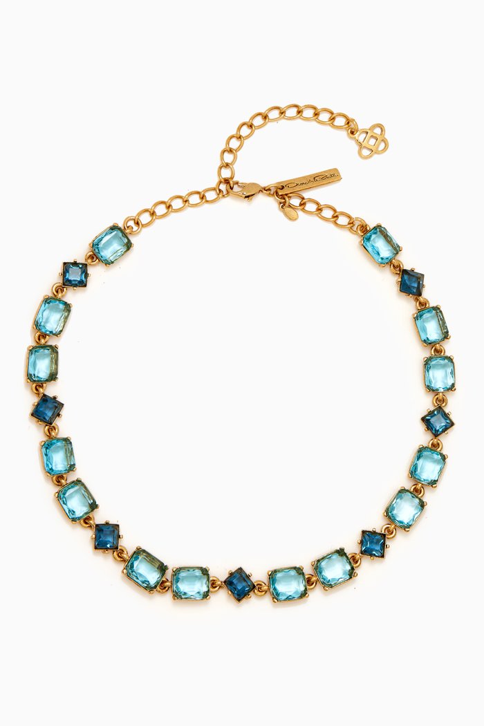 Estate Necklace in Brass, Blue