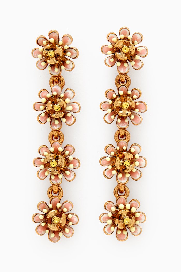 

Lotus Drop Earrings, Gold
