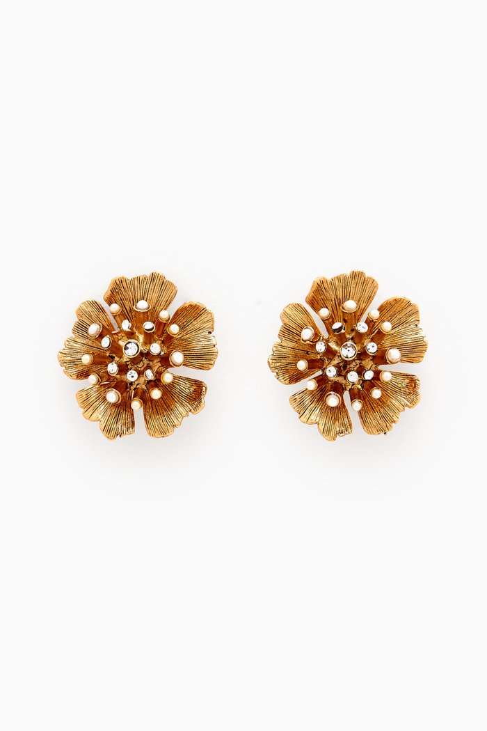 

Small Michelle Flower Earrings, Gold