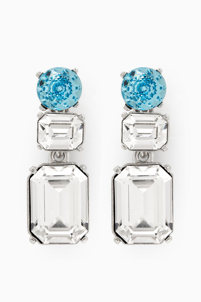 

Small Monte Carlo Drop Earrings in Brass, Blue