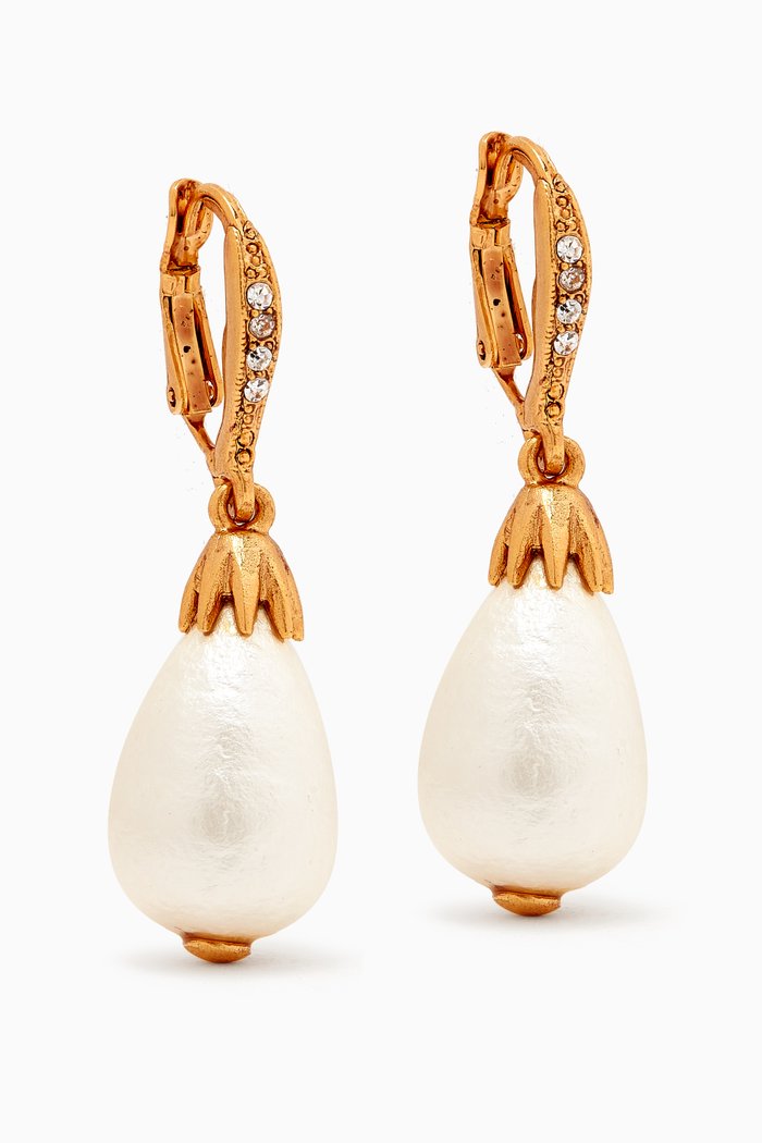 

Classic Pearl Drop Earrings, Gold