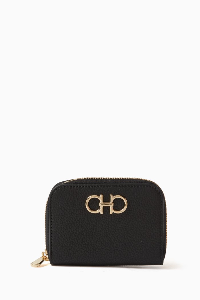 

Gancino Soft Credit Card Case in Pebbled Leather, Black