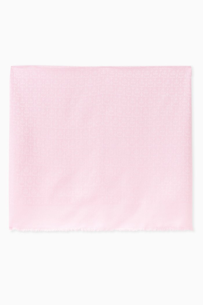 

Gancini Stole in Silk-blend Jacquard, Pink