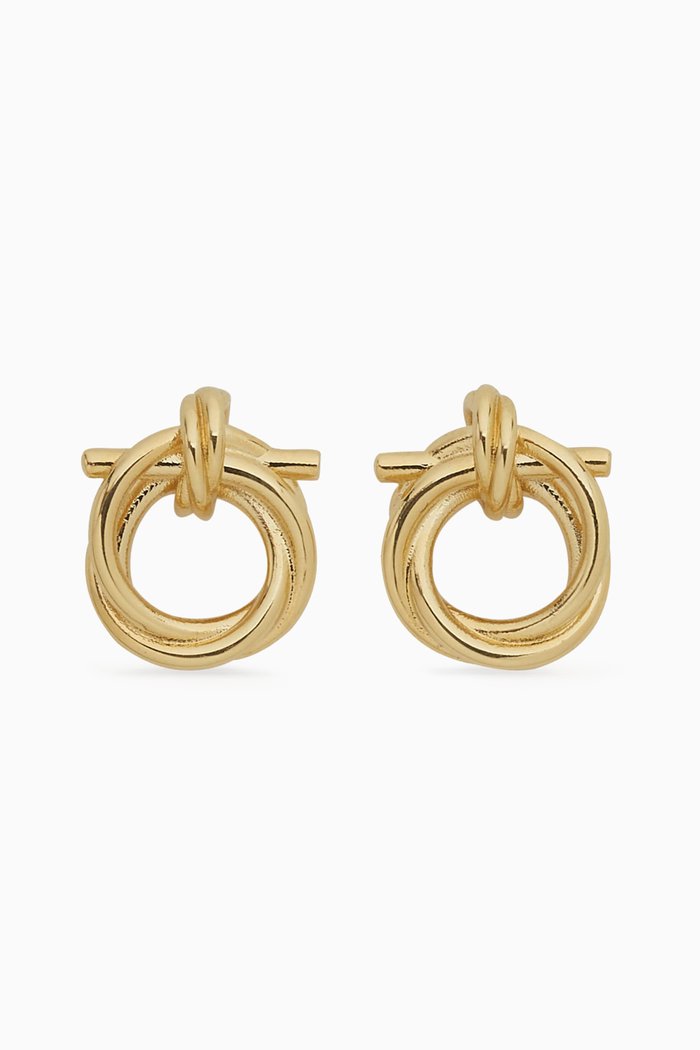 

Twisted Gancini Stud Earrings in Brass, Gold