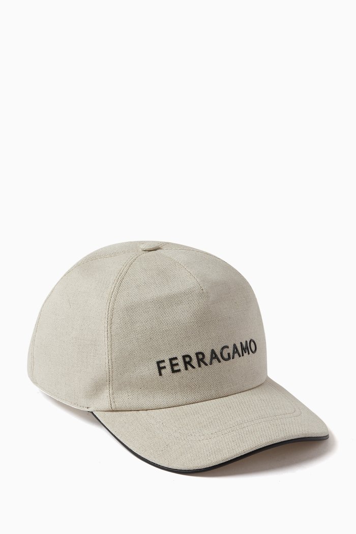 

Logo Baseball Cap in Linen-blend Twill, Neutral