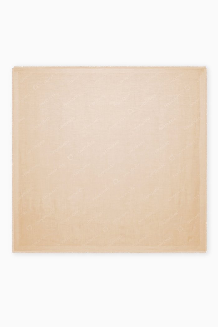 

Logo Shawl in Cashmere-blend Jacquard, Neutral