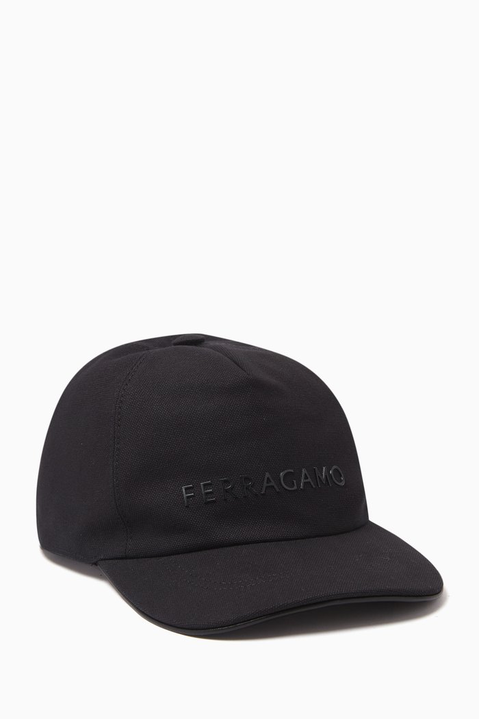 

Logo Baseball Cap in Linen-blend Twill, Black