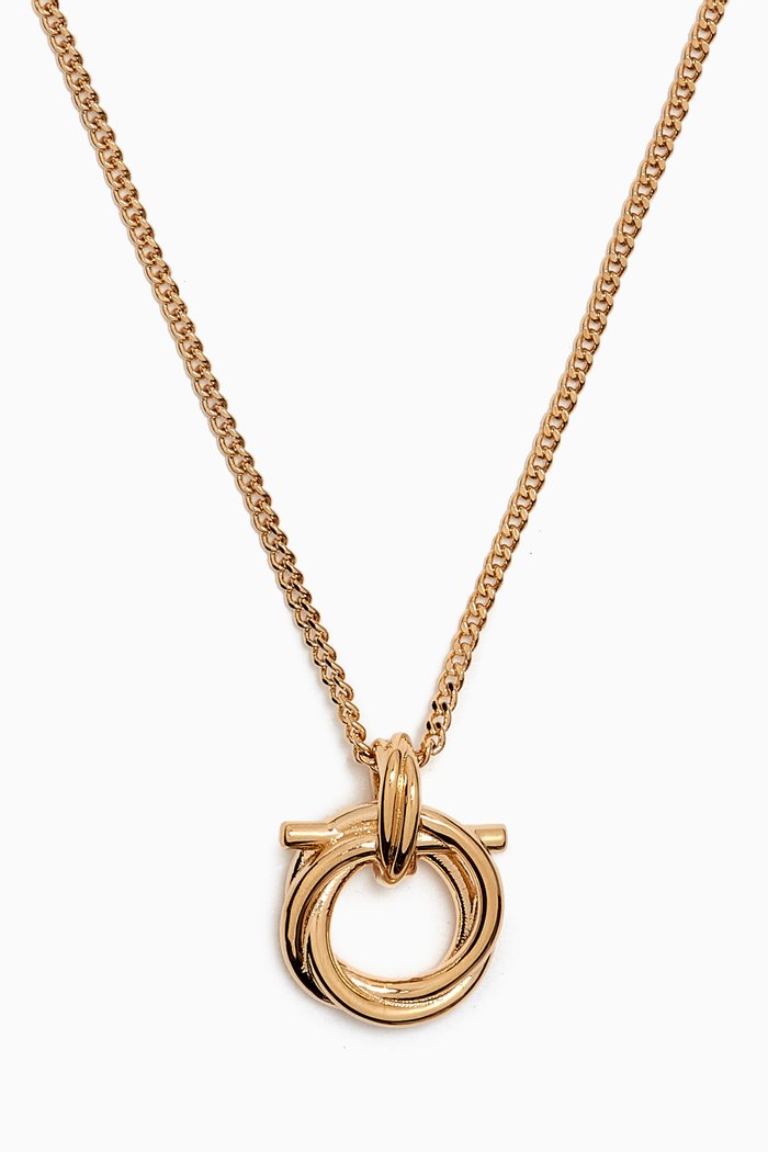 Twisted Pendant Necklace in Brass, Gold