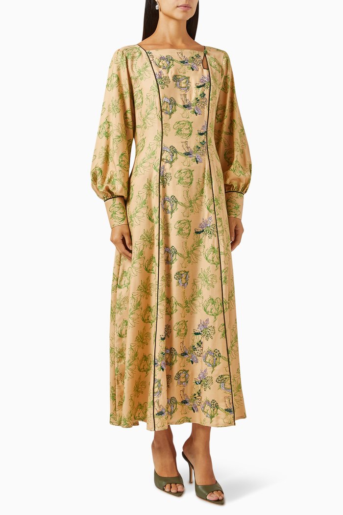 Embroidered Dress, Green