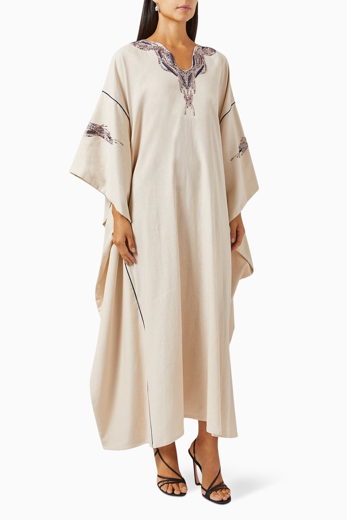 

Embroidered Kaftan, White