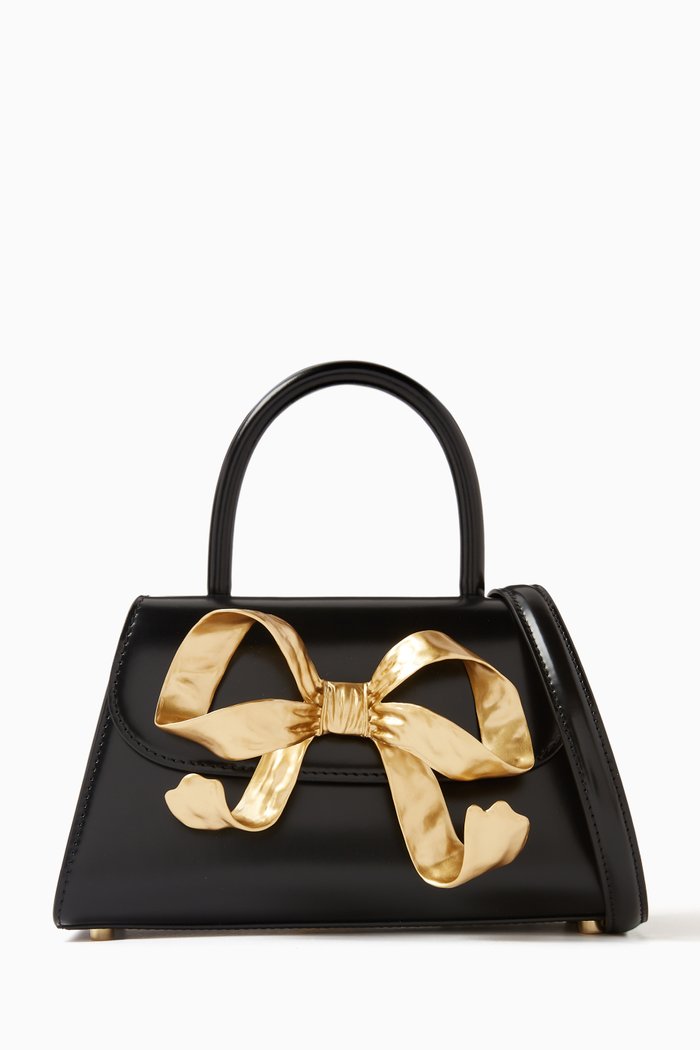 

The Bow Mini Bag in Smooth Leather, Black