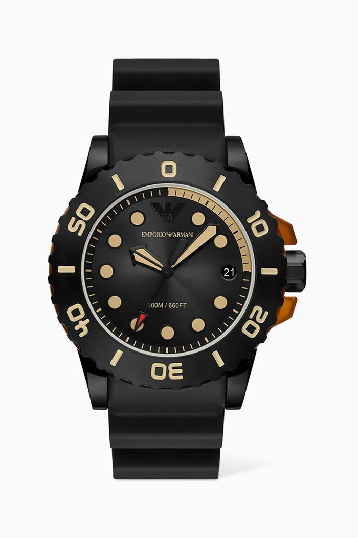 

Aqua Quartz Watch, 46mm, Black