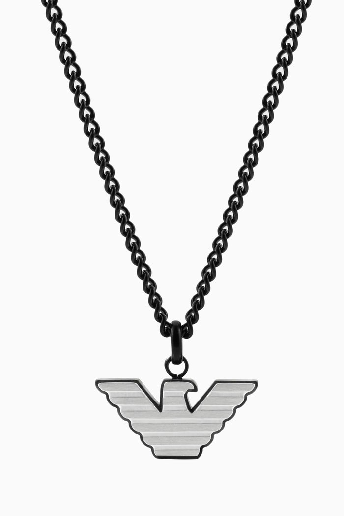 

EA Eagle Essential Necklace in Stainless Steel, Grey